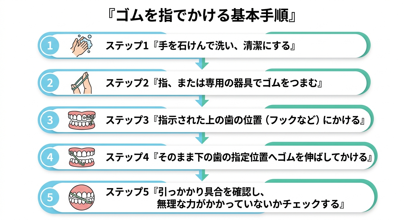 正しいゴムかけのやり方と1日の装着時間