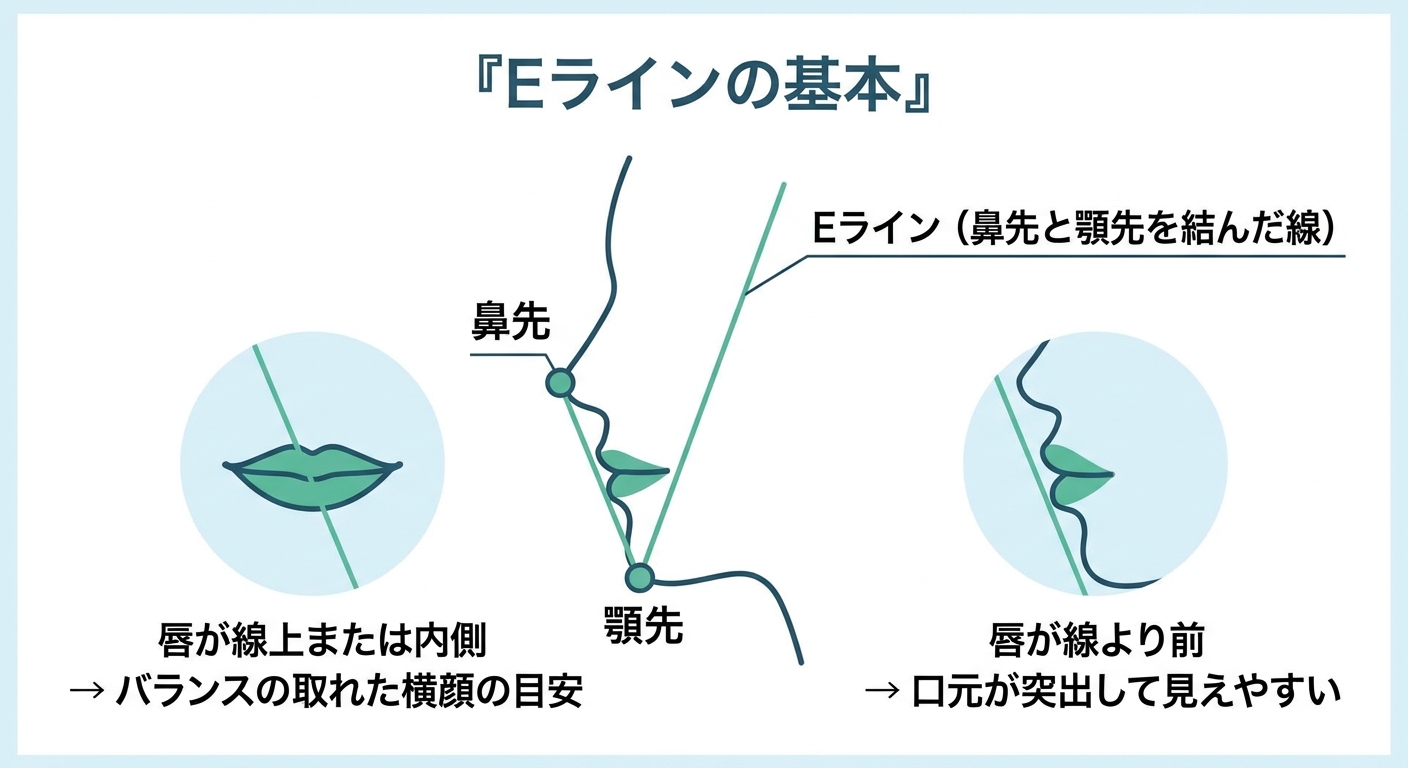 そもそも横顔の「Eライン」とは？理想とされる横顔の基準