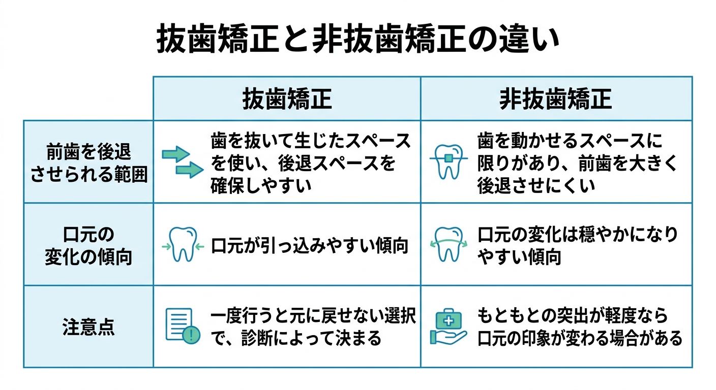 抜歯と非抜歯で横顔の変化はどう違う？