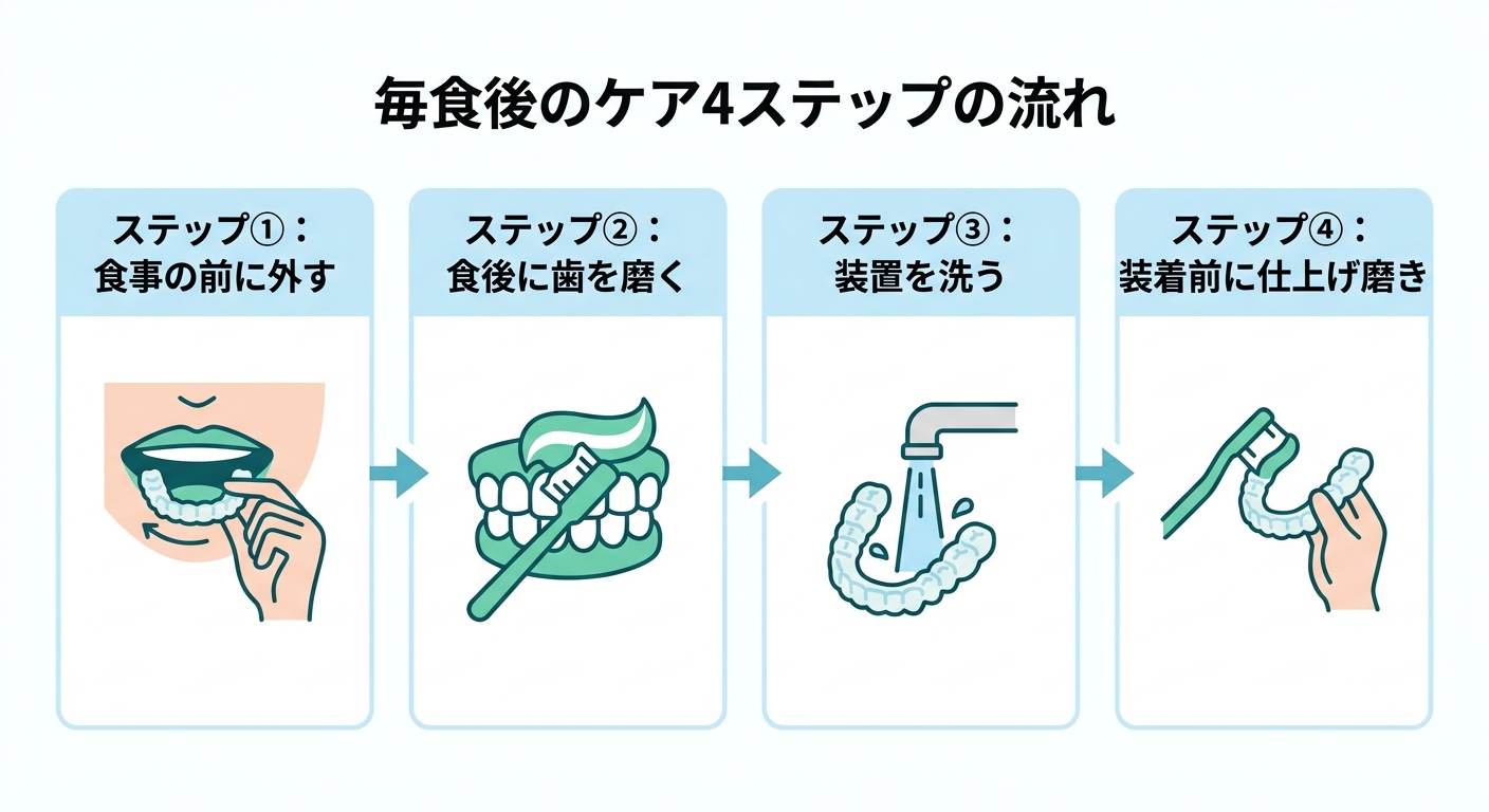 マウスピース矯正中の歯磨きの正しいタイミングと基本の段取り