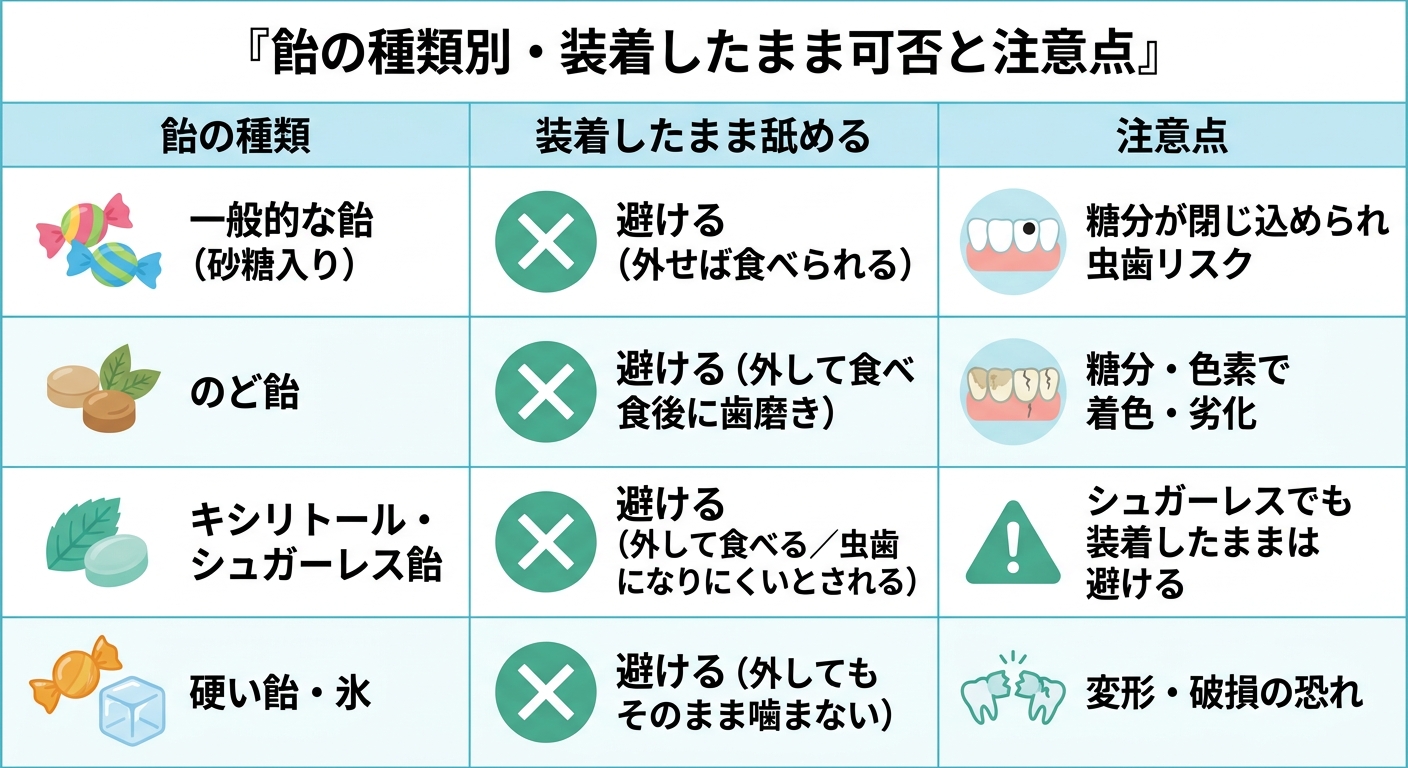 食べてよい飴・避けたい飴の考え方